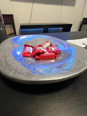 a plate with two packets of candy on a table at Artistic & cozy ! Just 5' to seaside in Athens