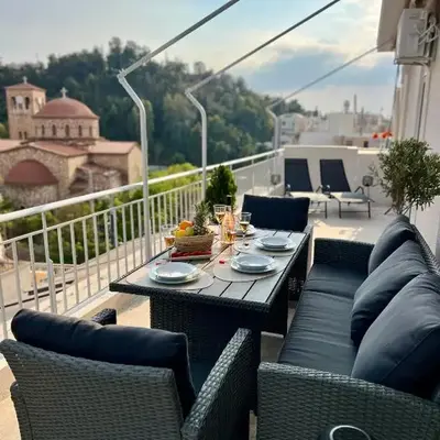 AK Athens Fine Stay - Penthouse with Big Terrace and View - 2 min from Metro