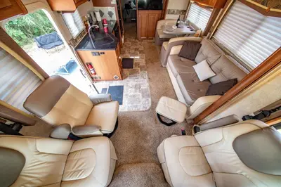 an aerial view of the inside of a van at Athens Motorhome Park GEORGETOWN RV in Yialoú