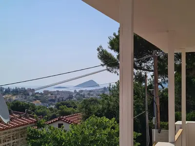 a view of a mountain from a house at Sea View Hill House in Porto Rafti