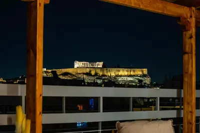 a view of the part of a cruise ship at night at KASO - Vresthenis - Acropolis View in Athens