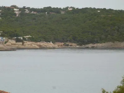 a large body of water with trees in the background at Liberty II in Agia Marina Aegina