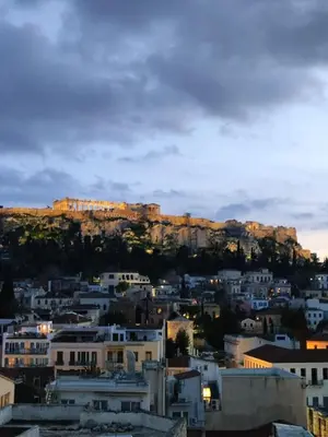 a city with a mountain in the background at Monastiraki 2 Bedroom Acropolis View with Terrace in Athens