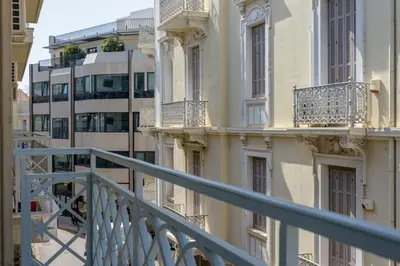a view from a balcony of buildings at Timeless Plaka Retreat in Athens