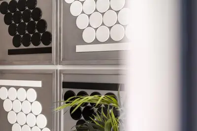 a metal oven with a plant in front of it at Athens Design Residence in Athens