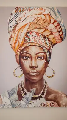 a painting of a woman wearing a turban at Ilisia mini suite in Athens