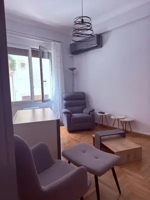 a living room with a couch and a chair at The beautiful house behind Kallimarmaro stadium in Athens