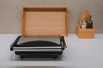 a toaster oven sitting on top of a counter at Stylish Retreat in Quiet Piraeus Newly Renovated in Piraeus