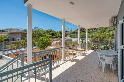 a view from the balcony of a house at Alexander Home in Vravrona