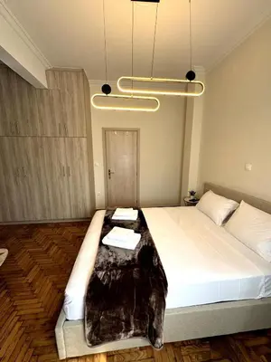 a bedroom with a large bed in a room at Athenian Stay Chara's 2 Apartment in Athens