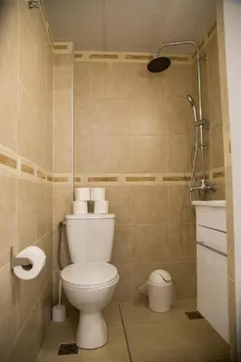 a small bathroom with a toilet and a shower at Aimou Suites in Piraeus
