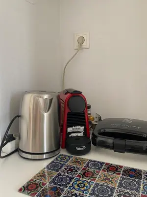 a counter with a toaster and a toaster and a toaster at Ermou 44 - Studio - Acropolis view in Athens