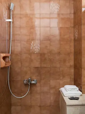 a bathroom with a shower with a toilet and a sink at Serenity Penthouse with terrace in Exarcheia in Athens