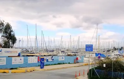a marina with lots of boats in a harbor at GreenGarden Comfort in Athens