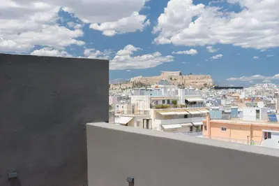 a view of a city from a building at Bright 1-Bedroom Apartment by WeHost Athens in Athens