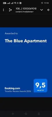 a screenshot of the blue appointment screen on a phone at The Blue Apartment in Athens