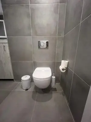 a small bathroom with a toilet and a sink at Olvia 10 in Athens