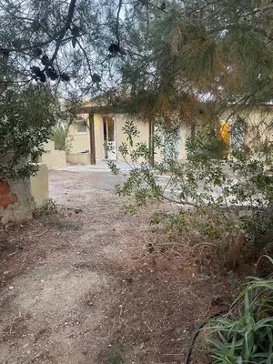 a house with a tree in front of it at The Simple Space, a pause near the sea in Ayía Paraskeví