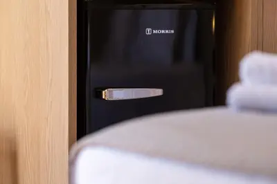 a close up of a door of a refrigerator at Cozy Bright apartment next to Acropolis! in Athens