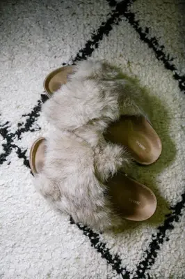 a cat is laying on a rug with a pair of shoes at Elegant Urban Stay in Piraeus in Piraeus