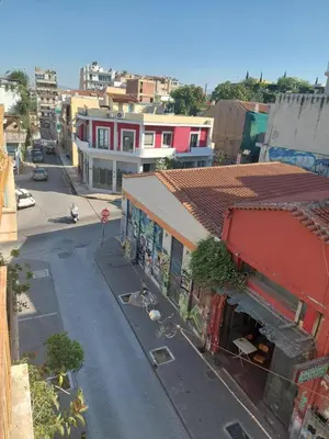 an overhead view of a city street with buildings at SHARING ROOM IN NEAR THISSIO METRO STATION BY ACROPOLIs in Athens