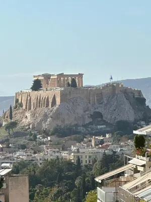 a view of the acropolis of athens from the city at AthensView Skyline High-rise with Acropolis view -TWO BEDROOM FLAT in Athens