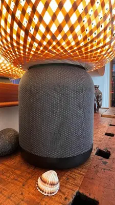 a shell sitting on a wooden floor next to a ceiling at Acropolis Sunset Paradise in Athens