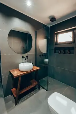 a bathroom with a sink and a toilet at 4 guests apartment near Glyfada center in Athens