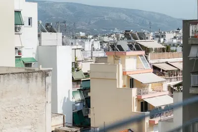 a view of a city from a building at Athens Vibes City Studio in Athens