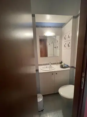 a bathroom with a toilet and a sink at Cozy apartment Neo Psychiko in Athens