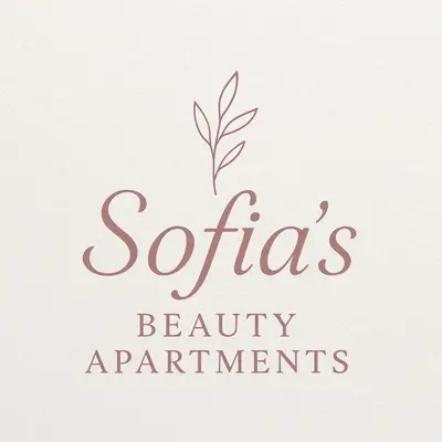 a logo for a spa with a plant at Sofia's Beauty apartments in Athens