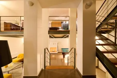 a view of the living room and hallway of a house at Ma Maison No9 Downtown Villa,Jacuzzi,5bdrs,Parking in Athens