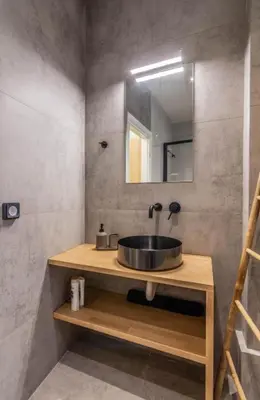 a bathroom with a sink and a mirror at Luxurius Studio Near Plaka & Acropolis 4 in Athens