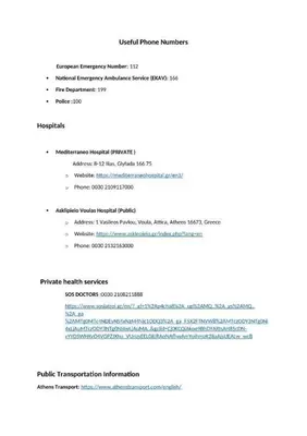 a page of a document with the words social therapy numbers at Εξαιρετικό διαμέρισμα στη Γλυφάδα in Athens