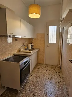 a kitchen with a sink and a stove in it at Athens City Center Apartments in Athens