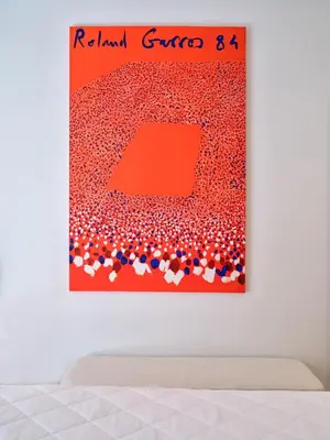 a painting of a large crowd of people at 30one Kolonaki Apartment in Athens