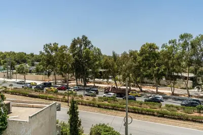 a view of a street with a parking lot at One&Only apartment in Athens