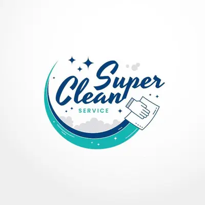 a label for a super cleaner service with a hand at Central, Quiet & Comfortable Apartment in Athens
