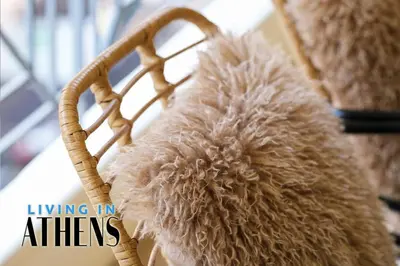 a stuffed teddy bear sitting on a chair at Athenian Exclusive residence 2&2 ppl in Athens
