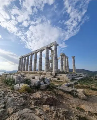 an ancient temple on top of a hill at Saronic retreat Varkiza in Vari