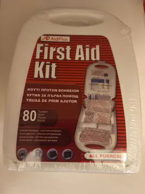 a box of first aid kit with a train on it at Flya House in Athens