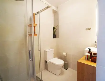 a bathroom with a toilet and a shower at Athens Residence Ermou in Athens