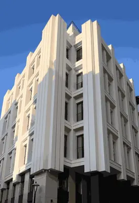 a white building with a blue sky in the background at Bellén Athens Ηotel in Athens