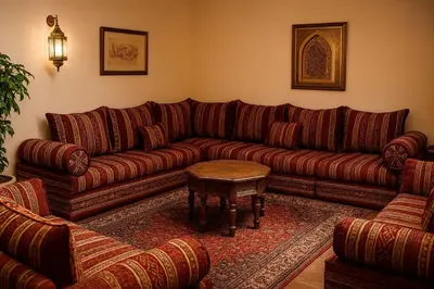 a living room with a couch and a table at Acharnon home in Athens