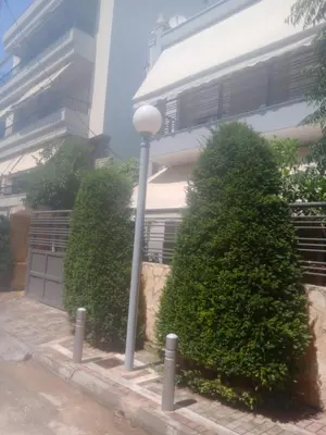 a street light and a bush in front of a building at SOKRATESg in Athens