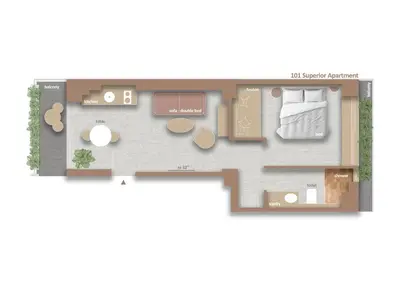 a floor plan of a apartment with a bedroom at Melpomeni House in Athens