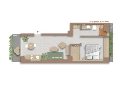 a floor plan of a house with at Melpomeni House in Athens