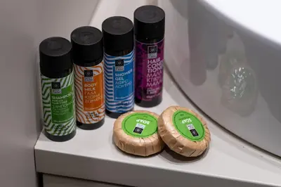 a refrigerator with two bottles of food in it at The Athenian Elegance , Luxury 2 br near Hilton District in Athens