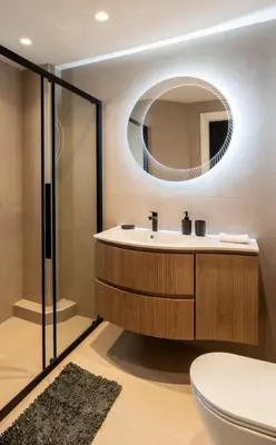 a bathroom with a sink and a mirror at Stylish 2-Lvl maisonette near to Acropolis Museum in Athens