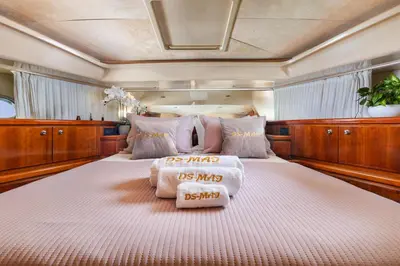a bedroom with a large bed in a boat at DS MAI Sailing in Athens